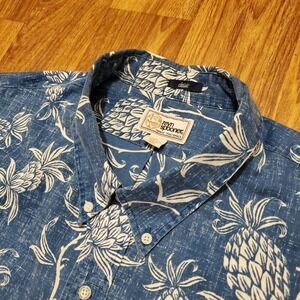 Vtg‎ 90s Reyn Spooner Shirt Men 3XL Blue Pineapple Hawaiian Classic Button Aloha